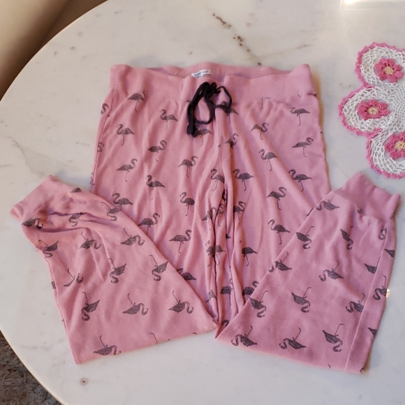 pjsalvage Other - Soft pink pjs pants with gray flamingos size L